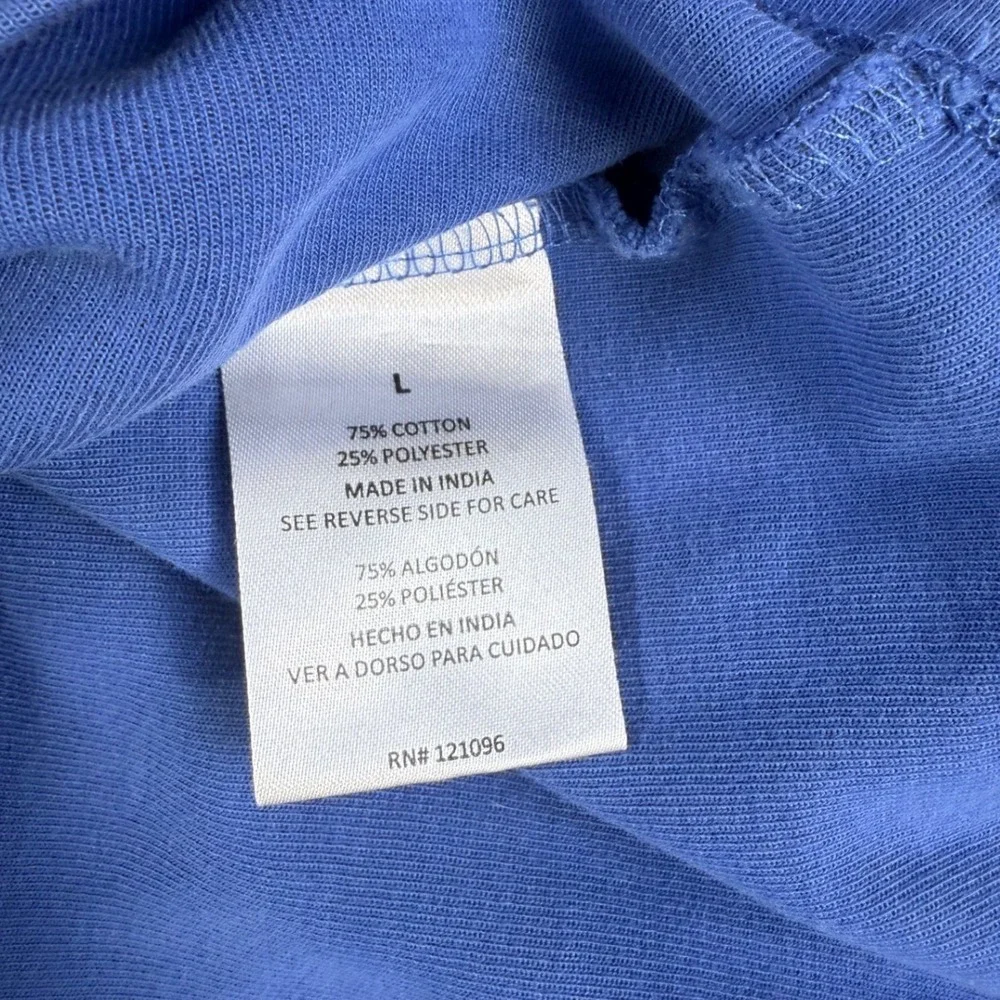 Copper & Oak Supply Mens Long‎ Sleeve Henley Shirt Blue Size L Distressed Edges